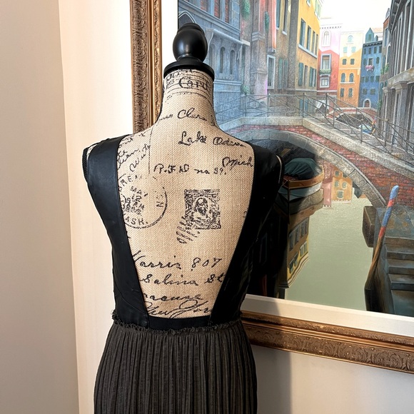 Free People RARE FIND - charcoal maxi dress with accents - S - Picture 4 of 9